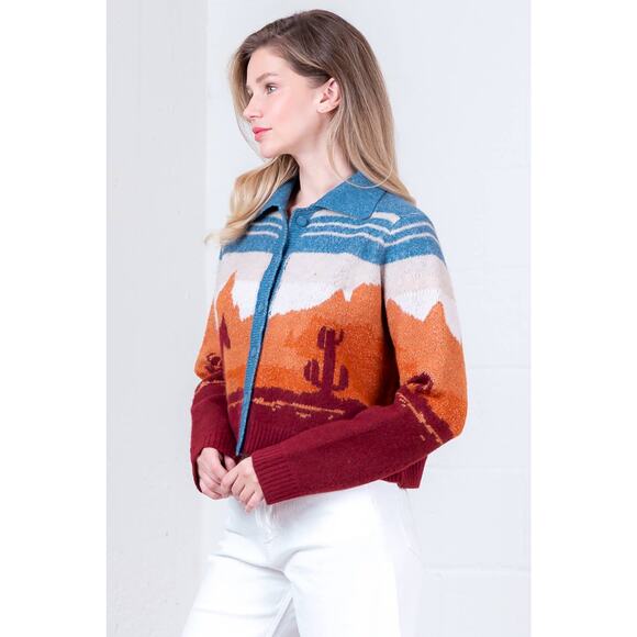 BOHO Western LONG SLV SWEATER CARDIGAN - Picture 4 of 10